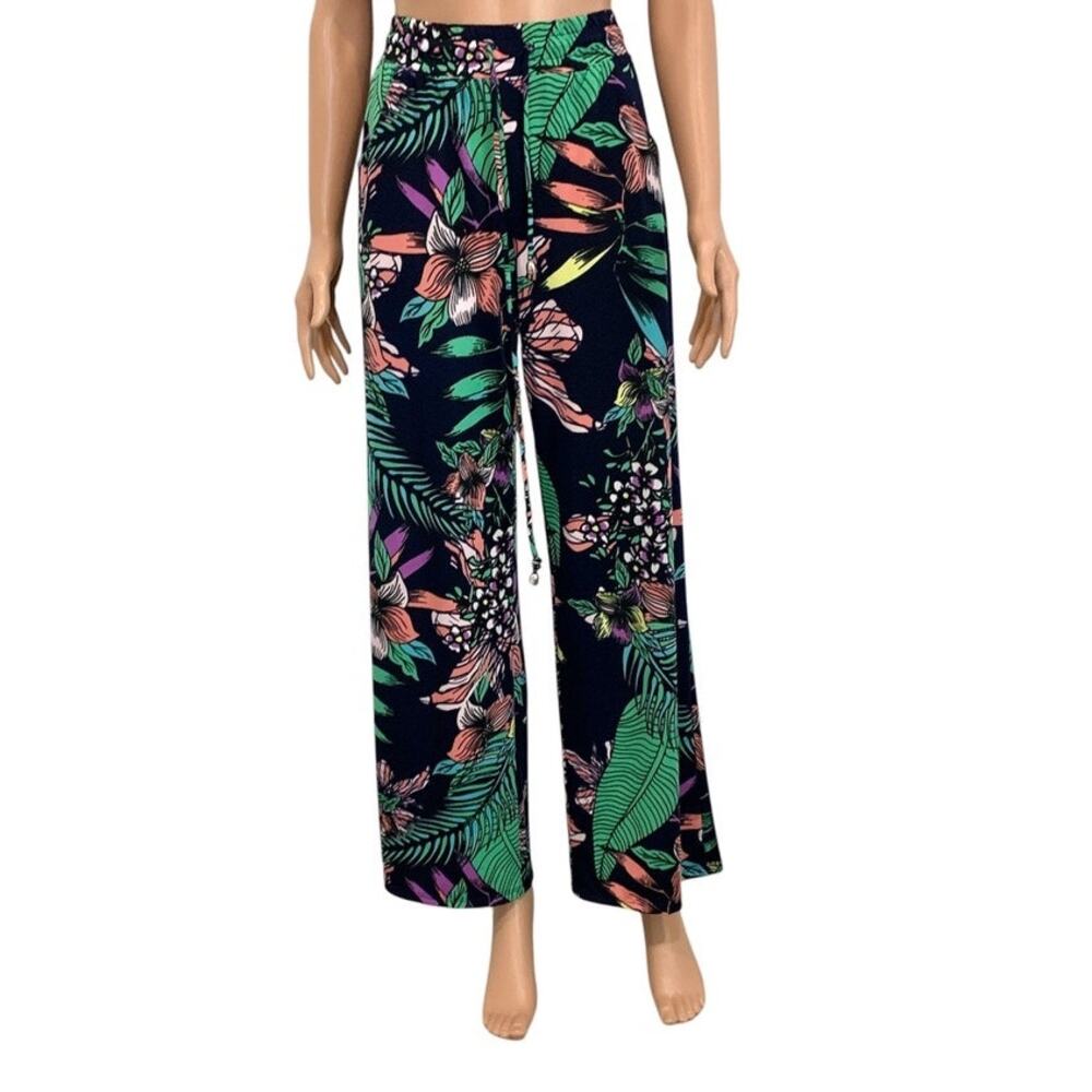 Beach Break medium wide leg tropical swim beach cover pant P2 3397